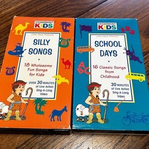 Cedarmont Kids VHS Lot Silly Songs School Days Live Action Sing-Along Video